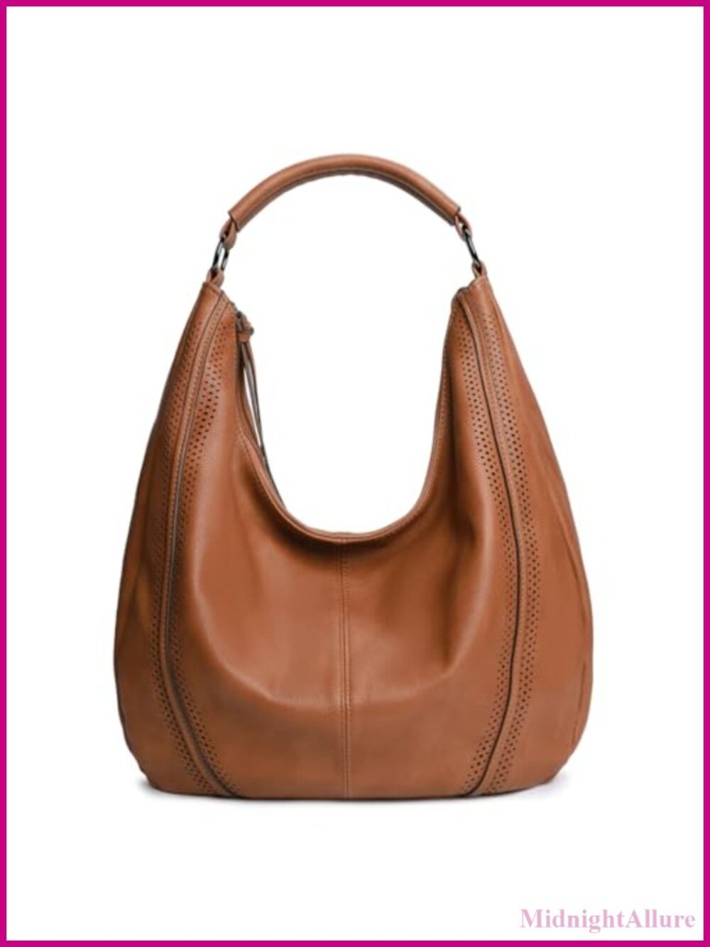 Hobo Shoulder Bag Synthetic Vegan Leather Tote Adjustable Crossbody Strap